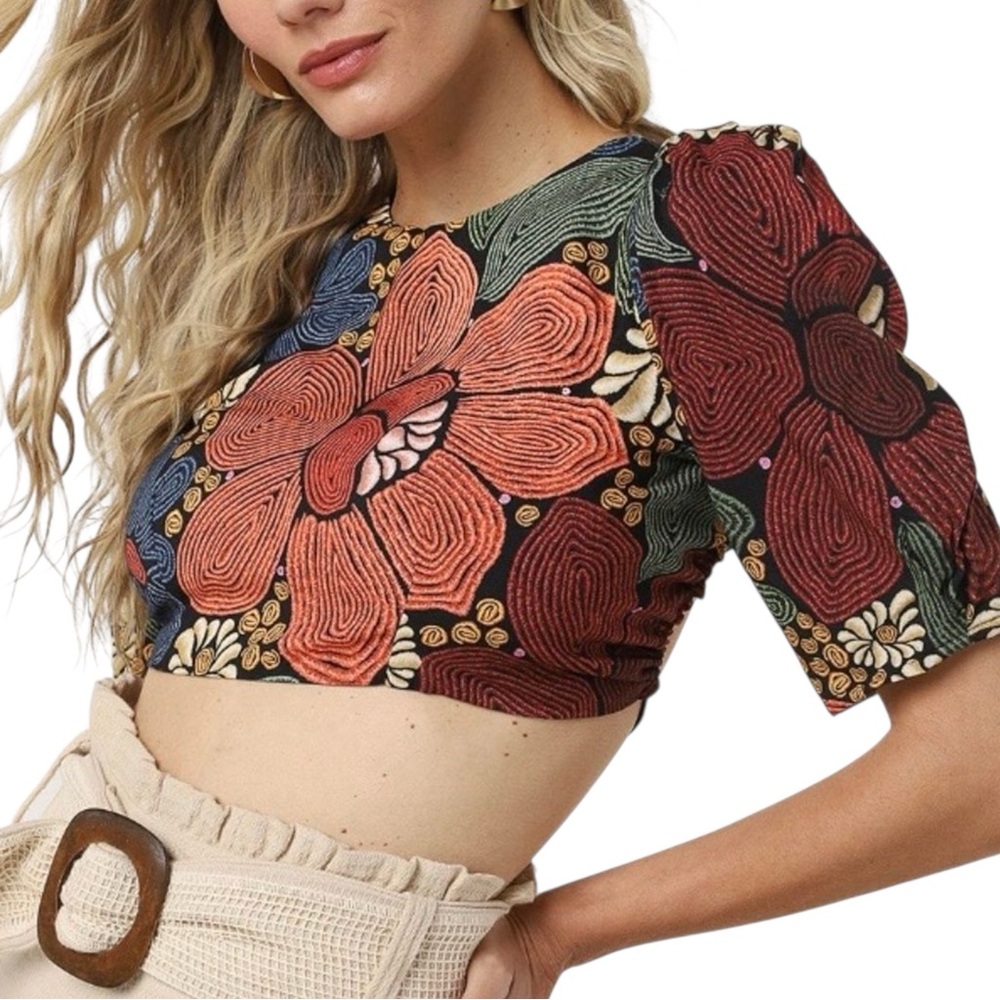 FARM Rio Reversible Crop Top Floral Women’s Small Bem Me Quer